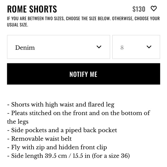 Sézane - Denim Rome Shorts - US Size 8 - Picture 5 of 6